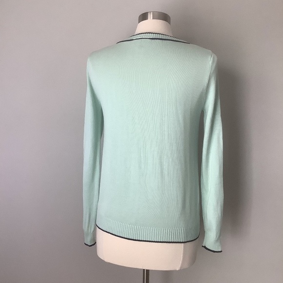Modcloth Anthro Ringer Cardigan Sweater Aqua S - Picture 7 of 16